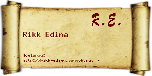 Rikk Edina névjegykártya